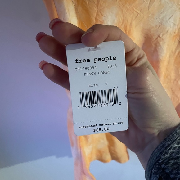 Free People NWT Womens Skirt Martine Flirt Orange Tie Dye Mini Size 0 Summer - Picture 5 of 8